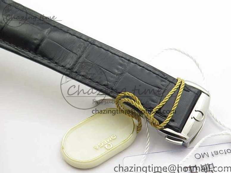 0812 De Ville Chronograph SS OMF 1:1 Best Edition Black Dial On Black Leather Strap A Fashionable 8109